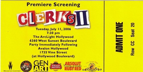 Clerks II premiere ticket