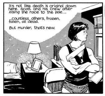 A panel from the original comic of Whiteout